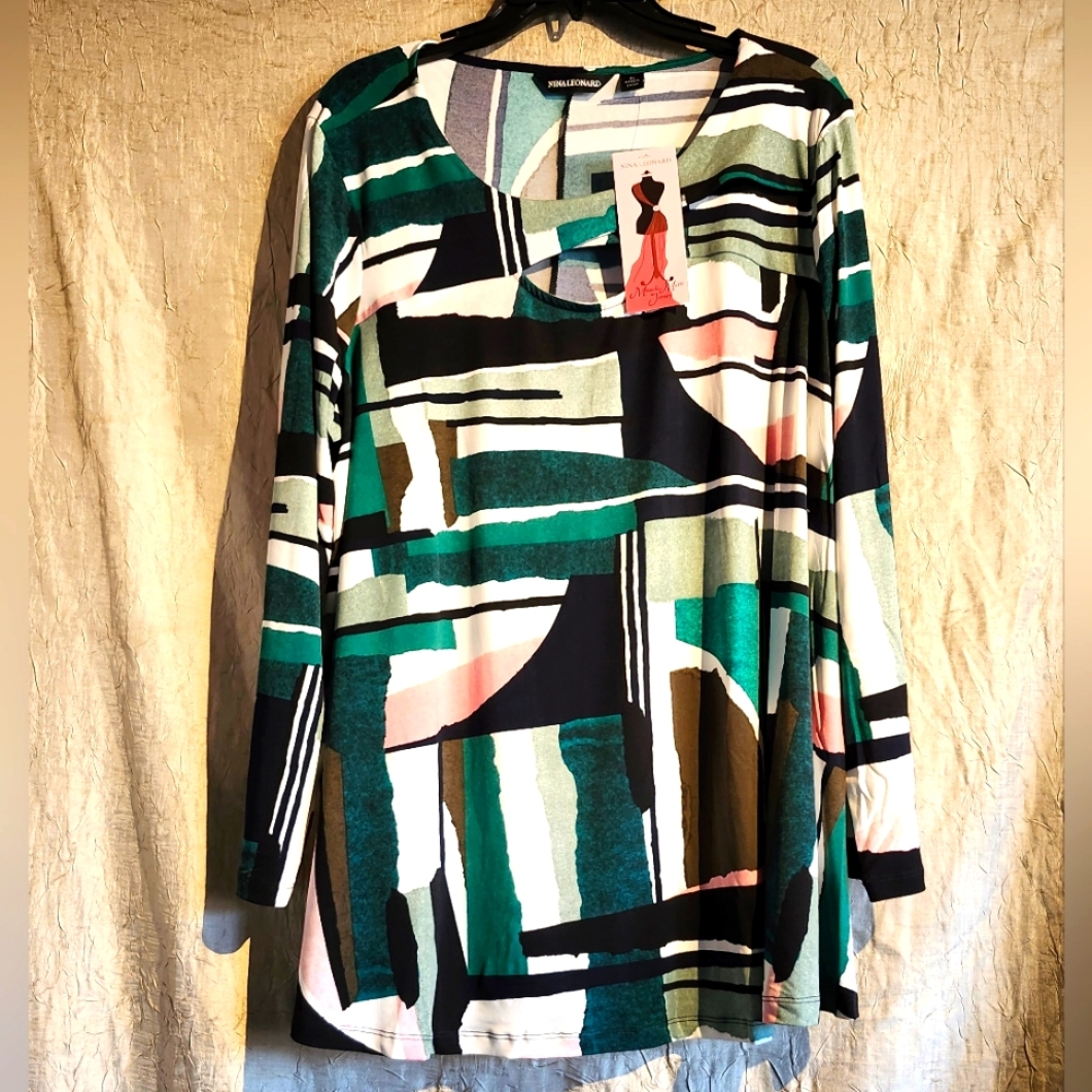 NWT Nina Leonard Dress Top